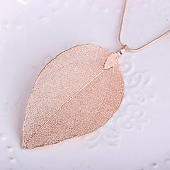 Women Special Leaves Leaf Sweater Pendant Necklace Ladies Long Chain Jewelry