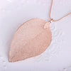 Image of Women Special Leaves Leaf Sweater Pendant Necklace Ladies Long Chain Jewelry