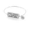 Image of Silver Semicolon Charm Bangle